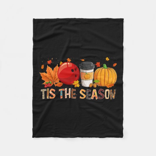 Season Leopard Pumpkin Bowling Halloween Fall Leaf Fleecedecke (Vorderseite)