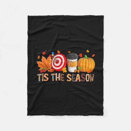 Season Leopard Pumpkin Darts Halloween Fall Leaf Fleecedecke (Vorderseite)