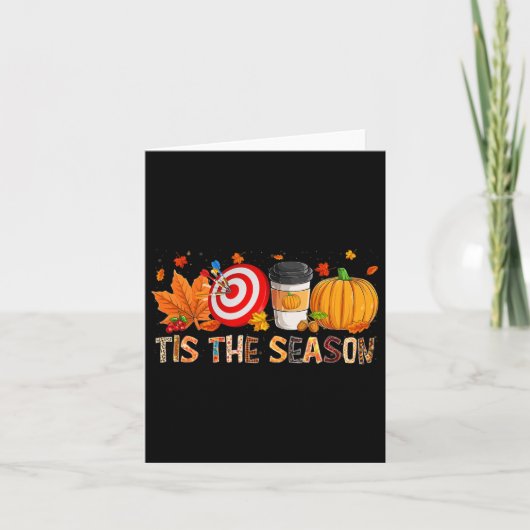 Season Leopard Pumpkin Darts Halloween Fall Leaf Karte (Vorderseite)