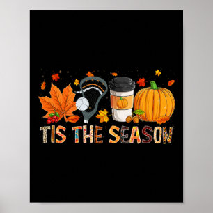 Season Leopard Pumpkin Lacrosse Halloween Fall Lea Poster