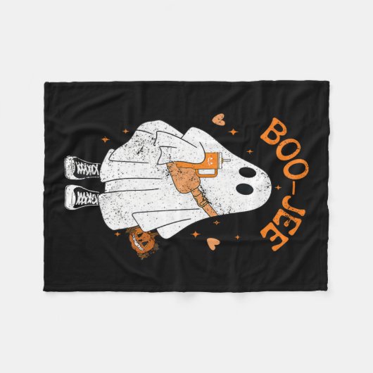 Season Niedlich Ghost Halloween Boujee Boo Jee Fleecedecke (Vorderseite (Horizontal))
