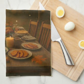 Season of Gatherings Wide Border Kitchen Towels Geschirrtuch (Viertel Falte)