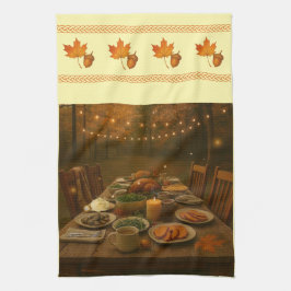 Season of Gatherings Wide Border Kitchen Towels Geschirrtuch