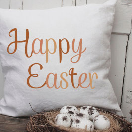 Season of Happy Easter, Cute Brown Lettering  Kissen