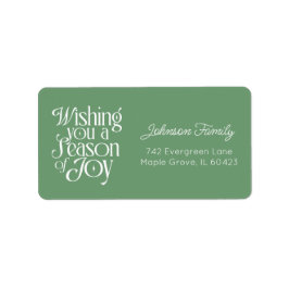 Season of Joy Holiday Label Personalized Large Adressaufkleber