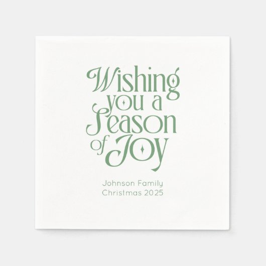 Season of Joy Holiday Napkins Personalized Serviette (Vorderseite)