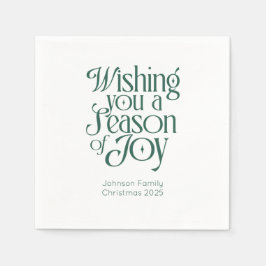Season of Joy Holiday Napkins Personalized Serviette