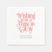 Season of Joy Holiday Napkins Personalized Serviette (Vorderseite)