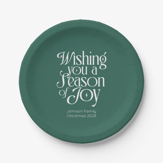 Season of Joy Holiday Plates Personalized Pappteller (Vorderseite)
