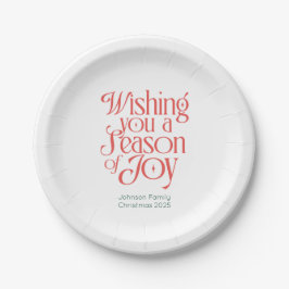 Season of Joy Holiday Plates Personalized Pappteller