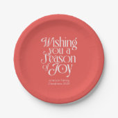 Season of Joy Holiday Plates Personalized Pappteller (Vorderseite)