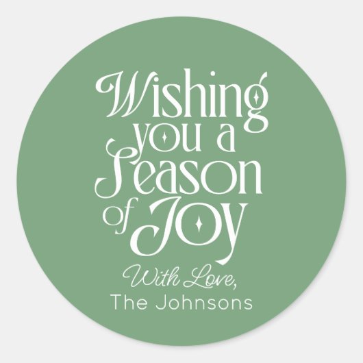 Season of Joy Holiday Sticker Personalized (Vorderseite)