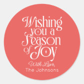 Season of Joy Holiday Sticker Personalized (Vorderseite)