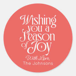 Season of Joy Holiday Sticker Personalized