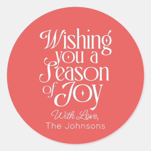 Season of Joy Holiday Sticker Personalized (Vorderseite)