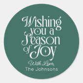 Season of Joy Holiday Sticker Personalized (Vorderseite)