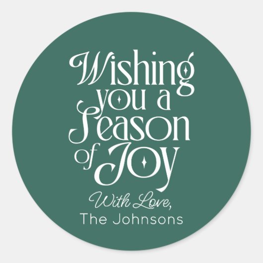 Season of Joy Holiday Sticker Personalized (Vorderseite)