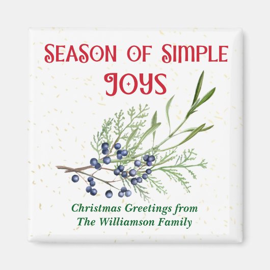 Season of Simple Joys Blue Juniper Christmas Magnet (Vorne)