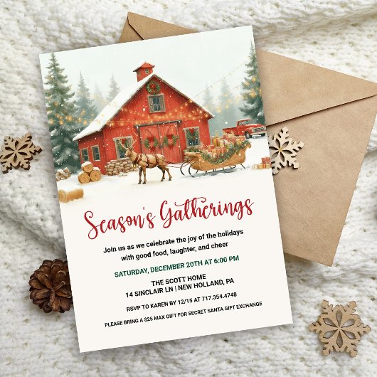 Season’s Gatherings Christmas Party Invitation Einladung