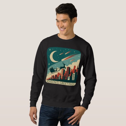 Season’s Greetings (1) Retro Skyline Art Sweatshirt (Vorne ganz)