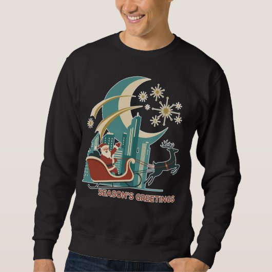 Season’s Greetings (2) Retro Skyline Art Sweatshirt (Vorderseite)
