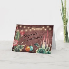 Season’s Greetings Cacti and Succulents Christmas Feiertagskarte