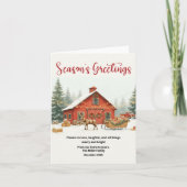 Season’s Greetings Christmas Card Watercolor Barn (Vorderseite)