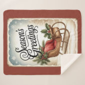 Season’s Greetings Sherpa Blanket Sherpadecke (Vorderseite (Horizontal))