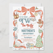 Season TWO be jolly boy Christmas 2nd birthday. Einladung (Vorderseite)