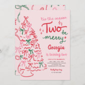 Season Two Be Merry Coquette Christmas Birthday Einladung (Vorne/Hinten)