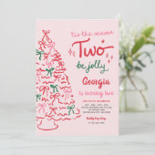 Season Two Celebrate Coquette Christmas Birthday Einladung (Stehend Vorderseite)