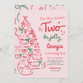 Season Two Celebrate Coquette Christmas Birthday Einladung (Vorne/Hinten)