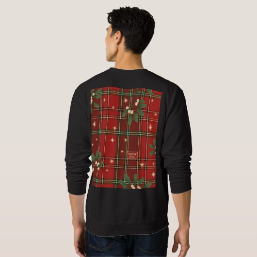 Seasonal Cheer (2) Tartan Christmas Pattern Sweatshirt (Schwarz voll)