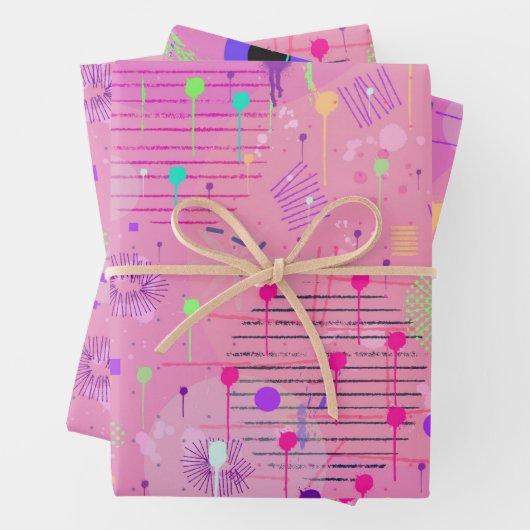 Seasonal Fruit Salad: Abstract Painting Geschenkpapier Set (Beispiel)