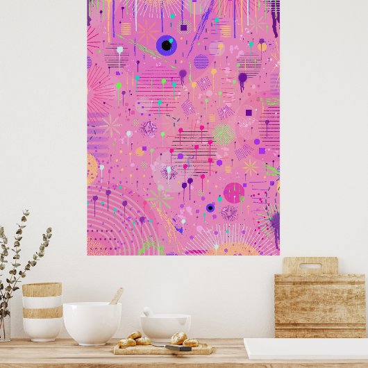 Seasonal Fruit Salad: Abstract Painting Poster (Küche)