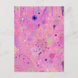 Seasonal Fruit Salad: Abstract Painting Postkarte