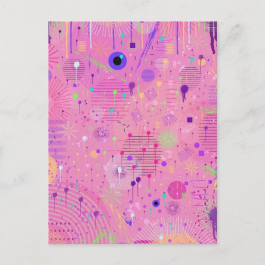 Seasonal Fruit Salad: Abstract Painting Postkarte (Vorderseite)