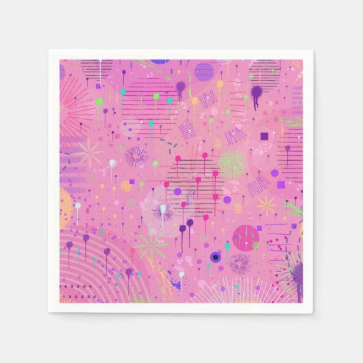 Seasonal Fruit Salad: Abstract Painting Serviette (Vorderseite)