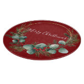 Seasonal Greenery with White Script  Schneidebrett (Ecke)