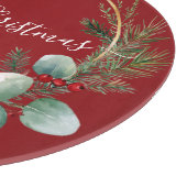 Seasonal Greenery with White Script  Schneidebrett (Ecke)