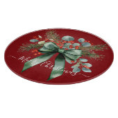 Seasonal Greenery with White Script  Schneidebrett (Ecke)