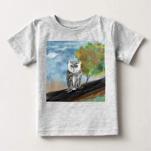 Seasonal Owl Print Baby T-shirt (Vorderseite)