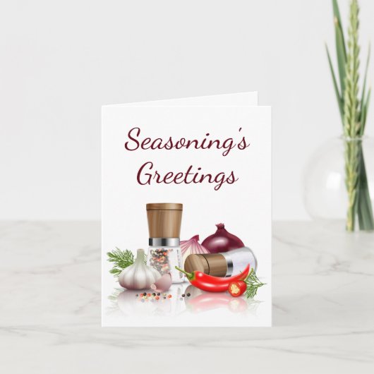 Seasonings Greetings for Zesty Spicy Holiday Fun Karte (Vorderseite)