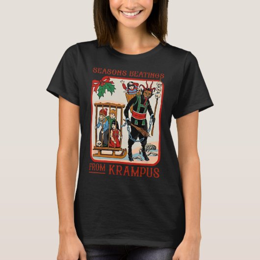 Seasons Beatings From Krampus Christmas T-Shirt (Vorderseite)