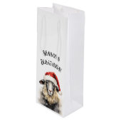 Seasons Bleatings Quirky Sheep Geschenktüte Für Weinflaschen (Vorderseite Schrägansicht)