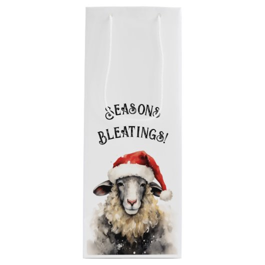 Seasons Bleatings Quirky Sheep Geschenktüte Für Weinflaschen (Vorderseite)