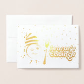 Seasons essen Retro-Teller Weihnachtskost Folienkarte (Vorderseite mit Umschlag)