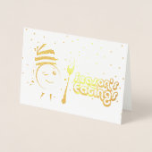 Seasons essen Retro-Teller Weihnachtskost Folienkarte (Vorderseite)