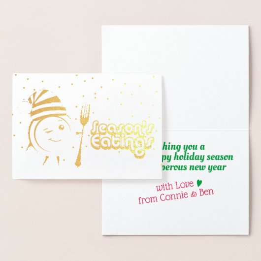 Seasons essen Retro-Teller Weihnachtskost Folienkarte (Anzeige)