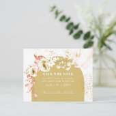 Seasons Fall Earthen Boho Floral Wedding RETT DATE Postkarte (Stehend Vorderseite)